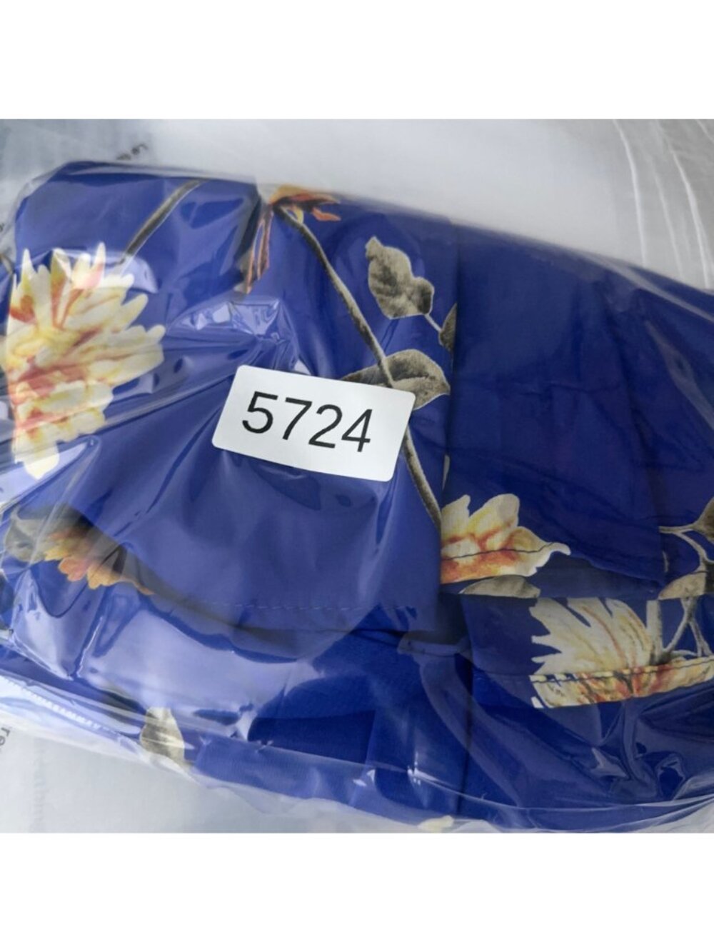 Lulus Swing Dress Size Medium Royal Blue Floral Print Sleeveless V-Neck Keyhole - Picture 14 of 14